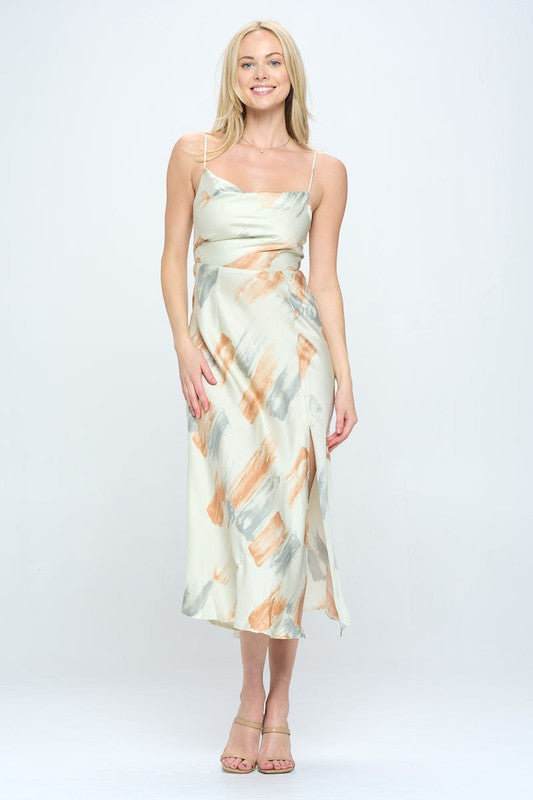 Paint Stroke Midi Slip Dress - steven wick