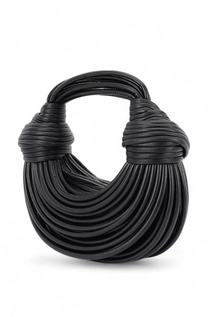Faux Leather String Rope Top Handle Swing Bag - steven wick