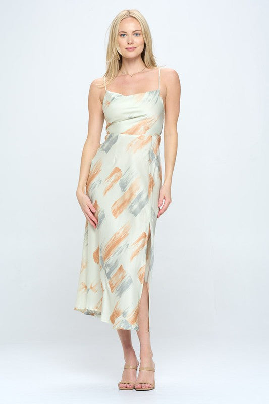 Paint Stroke Midi Slip Dress - steven wick