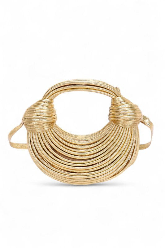 Faux Leather String Rope Top Handle Swing Bag - steven wick