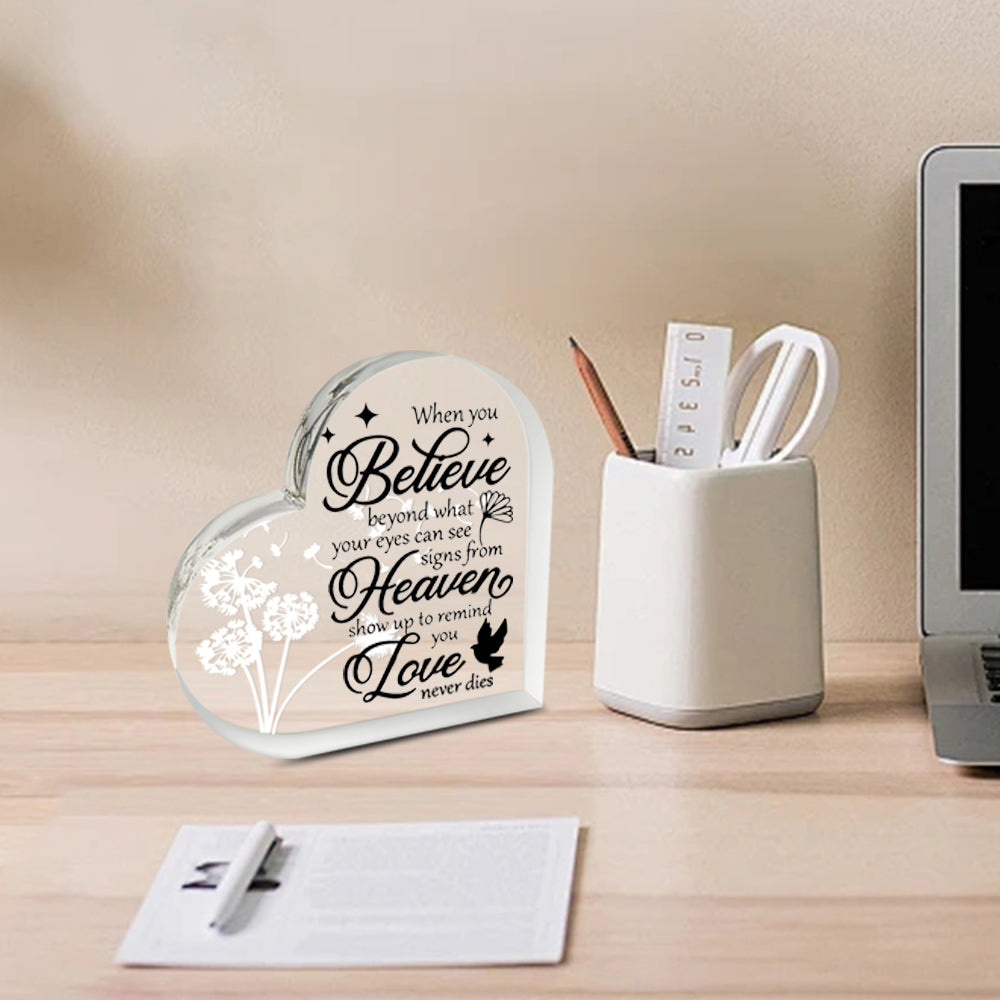 Memorial Heart With Gift Box - Acrylic Dandelion In Wind - steven wick