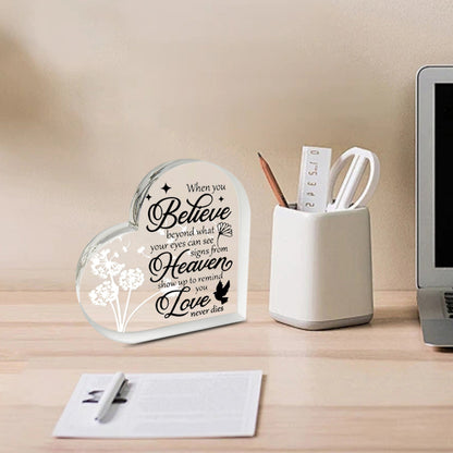 Memorial Heart With Gift Box - Acrylic Dandelion In Wind - steven wick