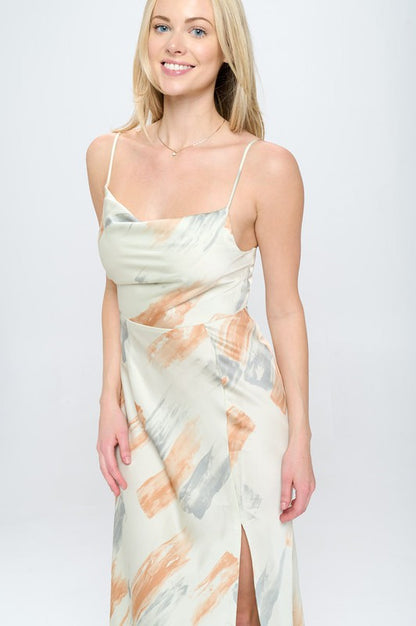 Paint Stroke Midi Slip Dress - steven wick