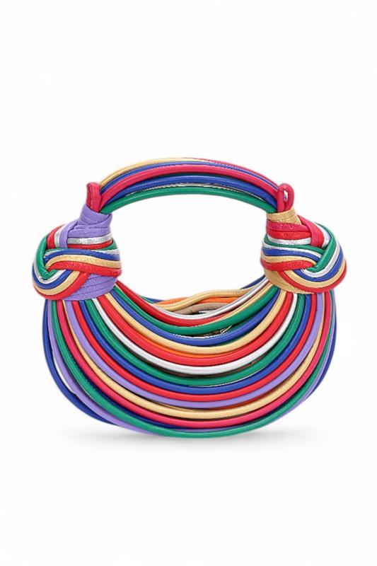 Faux Leather String Rope Top Handle Swing Bag - steven wick
