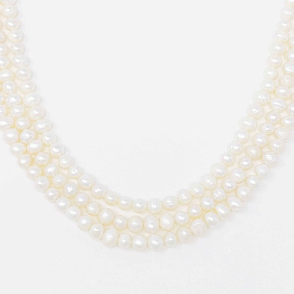 Three Strands Freshwater Pearl Necklace - steven wick