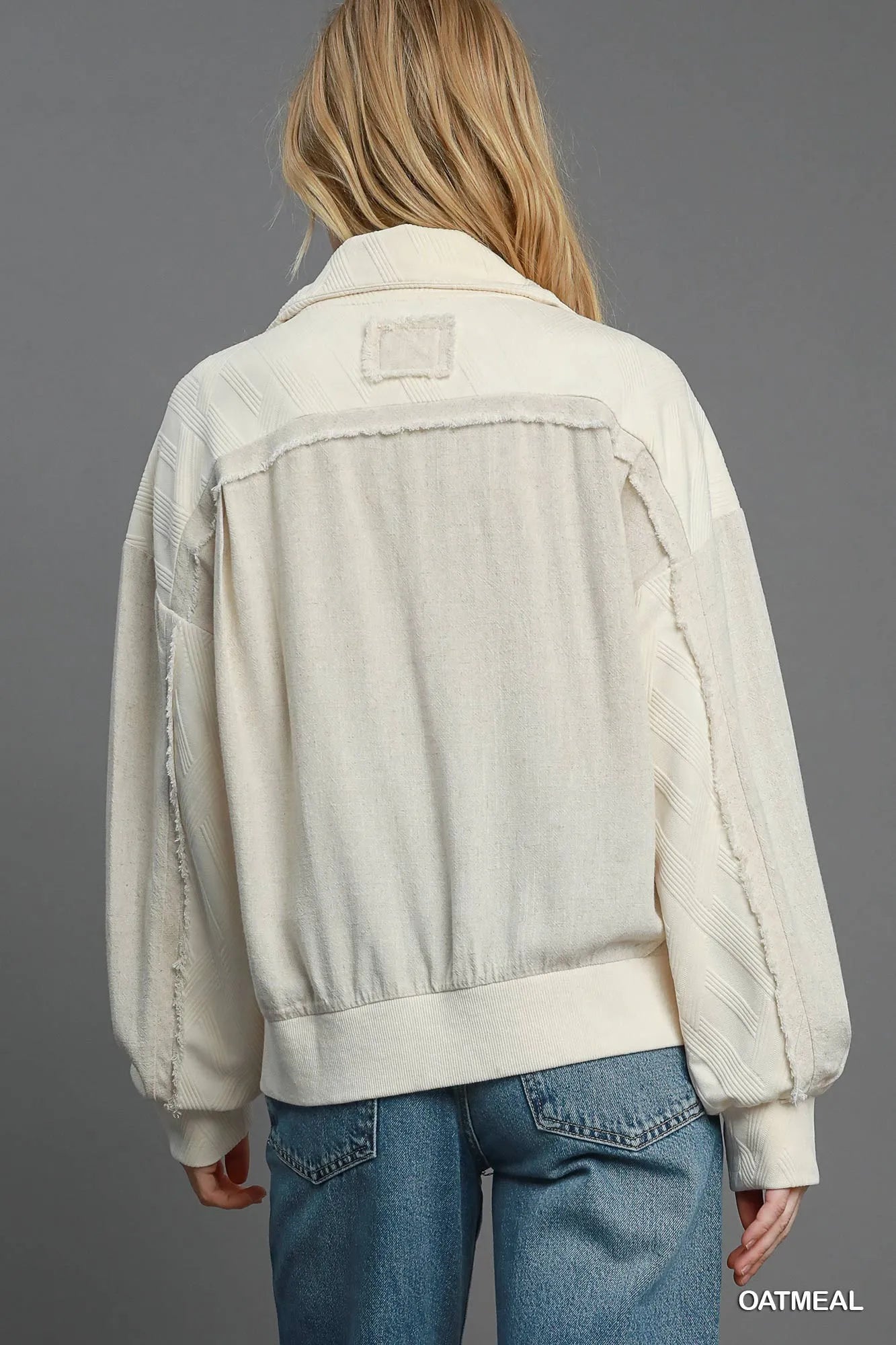 Umgee Two-Way Jacquard Zip-Up Jacket - steven wick