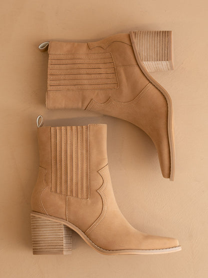 The Addison |  Camel Western Inspired Boot - steven wick