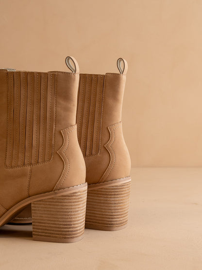 The Addison |  Camel Western Inspired Boot - steven wick