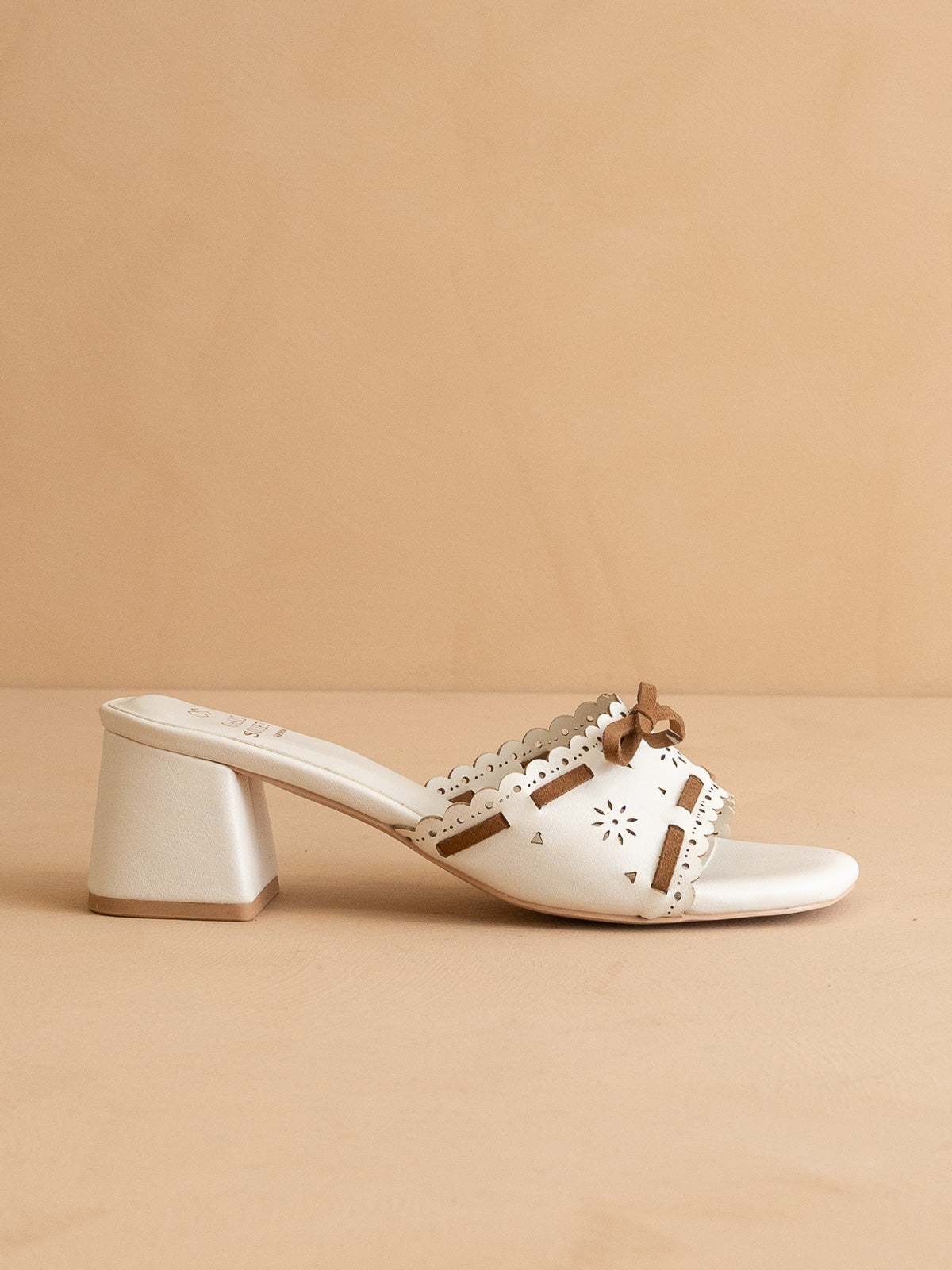 The Breda | White Sweet Low Block Heel Sandal - steven wick