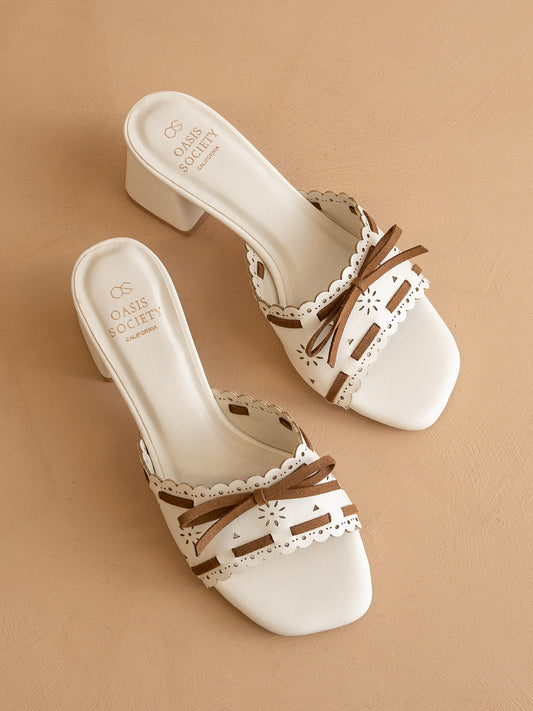 The Breda | White Sweet Low Block Heel Sandal - steven wick