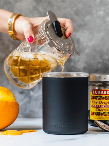 Limited Edition Deer Hunter Glass Lined Whiskey Glass in Black