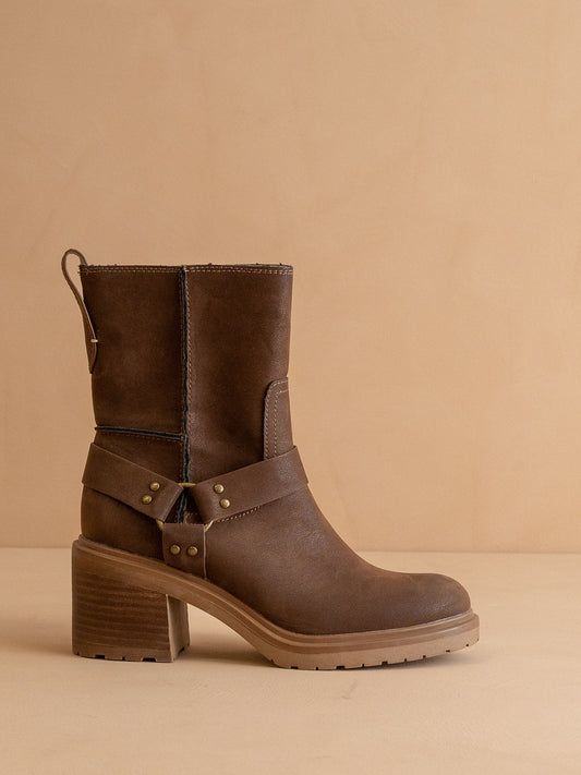 The Clyde | Coffee Moto Inspired Ankle Boot - steven wick