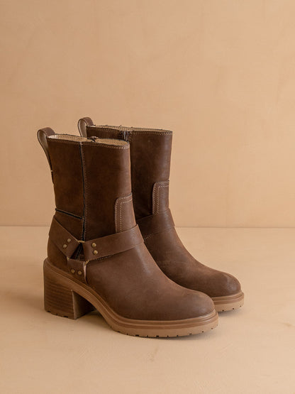 The Clyde | Coffee Moto Inspired Ankle Boot - steven wick
