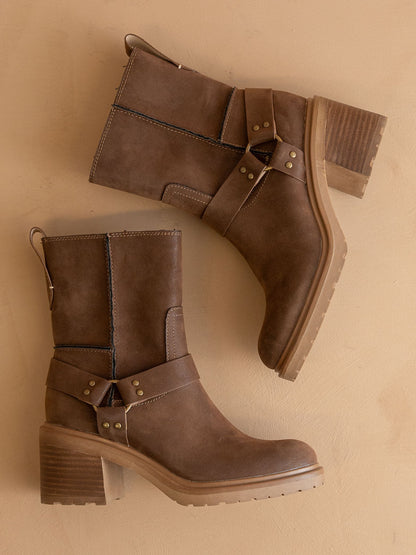 The Clyde | Coffee Moto Inspired Ankle Boot - steven wick