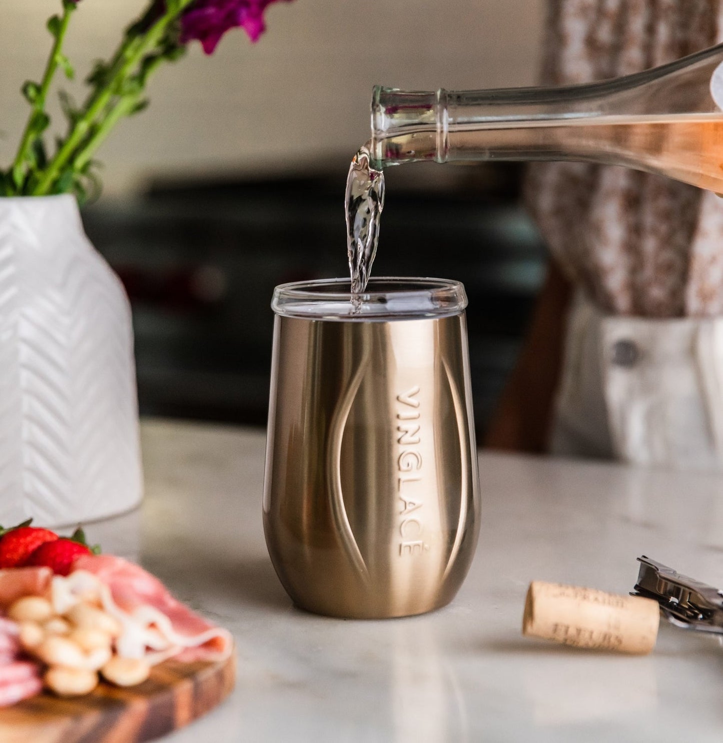 Glass Lined Wine Glass