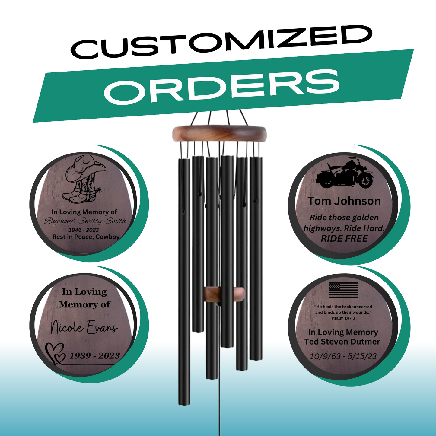 Memorial Serenity Wind Chimes - Thoughtful Gift For Special Occasions or Reflections 32&rdquo; - steven wick