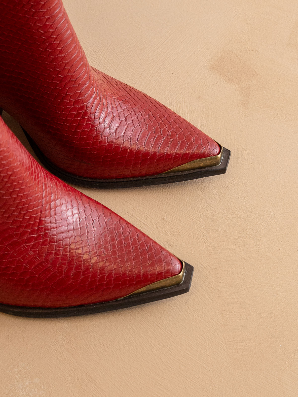 The Frankie | Red Pointed Toe Cap Bootie - steven wick