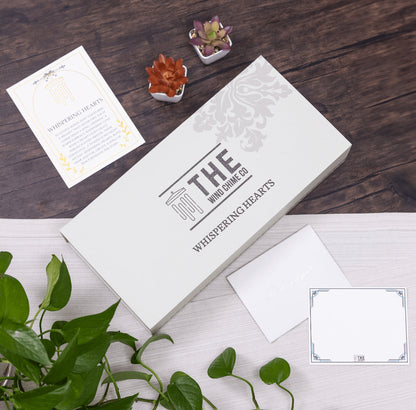 Gift Bundle - Memorial Wind Chimes &ndash; Whispering Hearts&trade; Collection &ndash; Rose Gold - Memorial Heart Included 28&rdquo; - steven wick