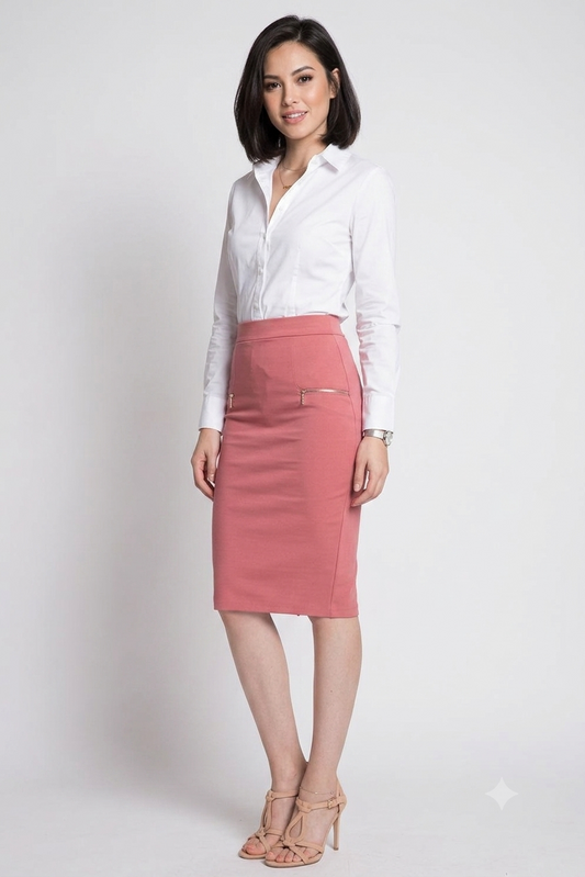 Ladies Mauve Midi Silhouette Skirt