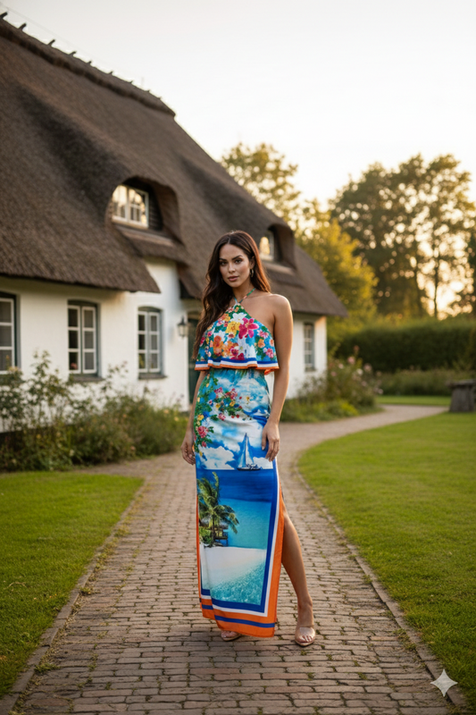 Nene Ocean Breeze Maxi Silky Island Dress