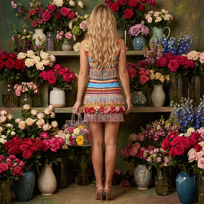 Riviera Sleeveless Blossom Mini Dress