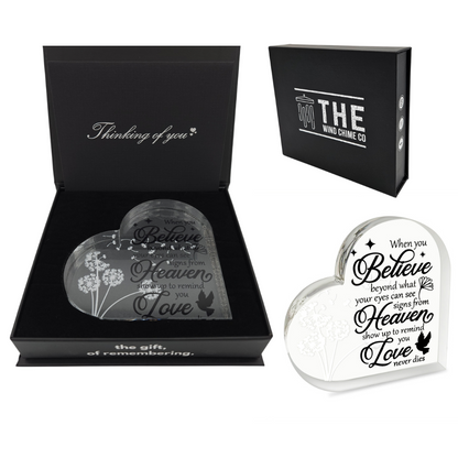 Memorial Heart With Gift Box - Acrylic Dandelion In Wind - steven wick