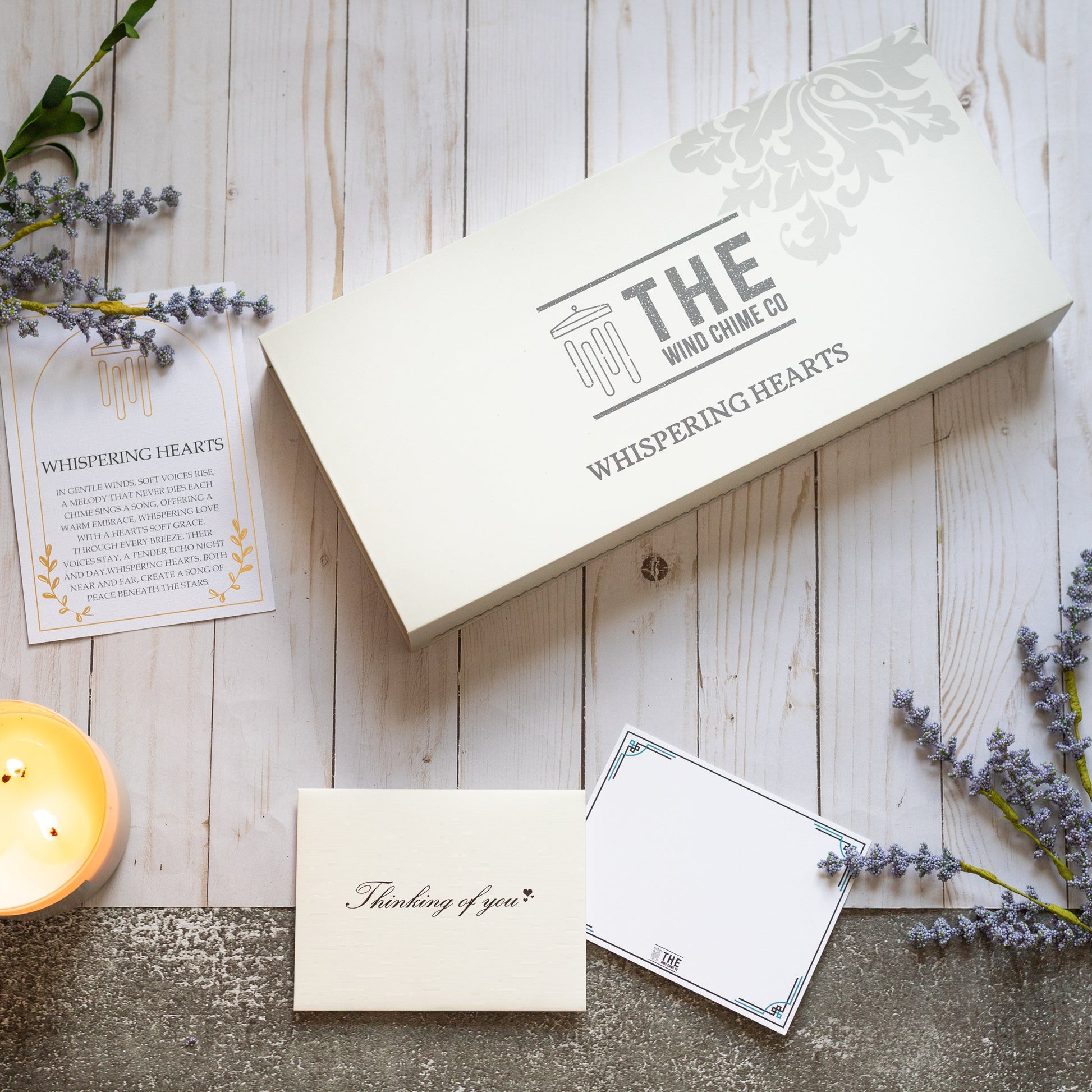 Gift Bundle - Memorial Wind Chime &ndash; Whispering Hearts&trade; Collection &ndash; Platinum Rose Personalized 30&rdquo; - steven wick