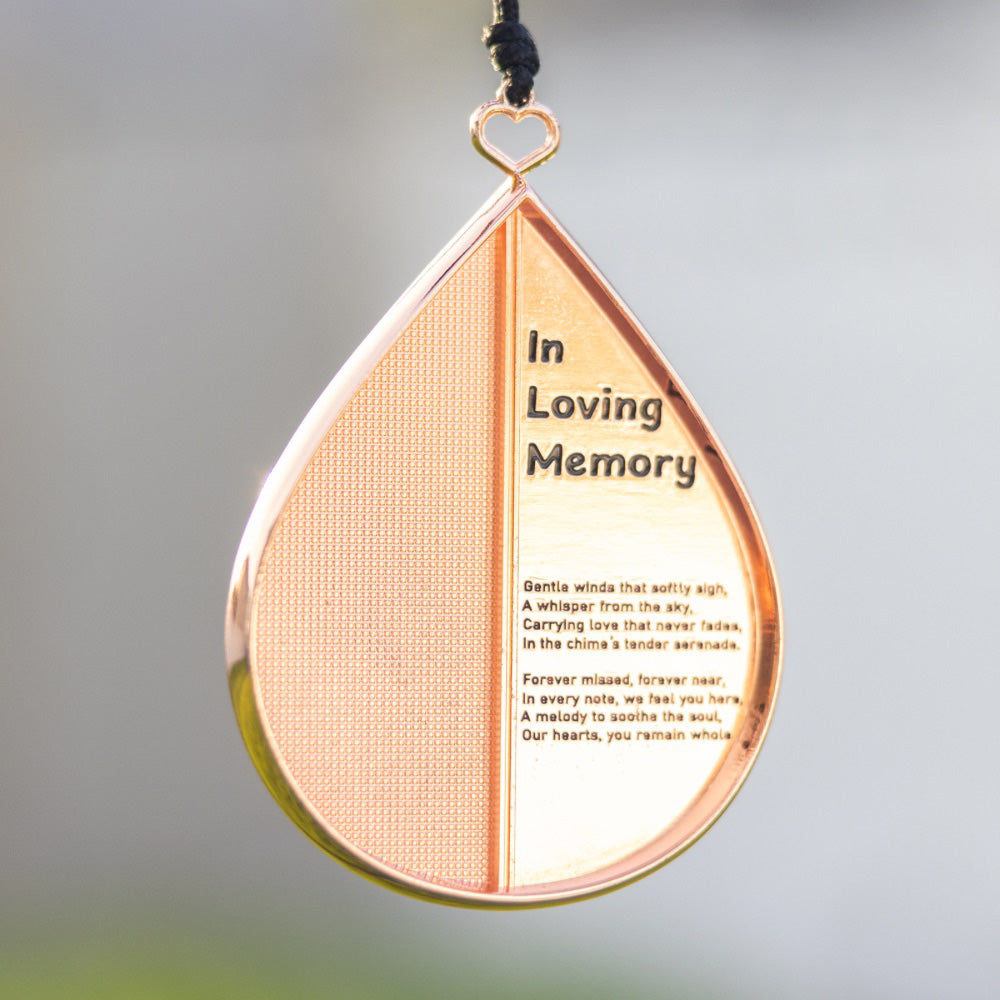 Gift Bundle - Memorial Wind Chimes &ndash; Whispering Hearts&trade; Collection &ndash; Rose Gold - Memorial Heart Included 28&rdquo; - steven wick