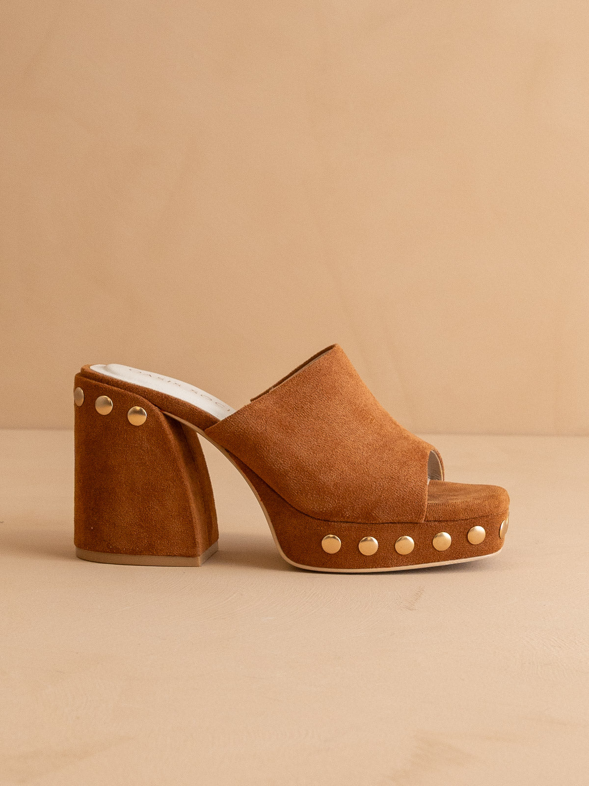 The Leona | Caramel Studded Platform Heel - steven wick