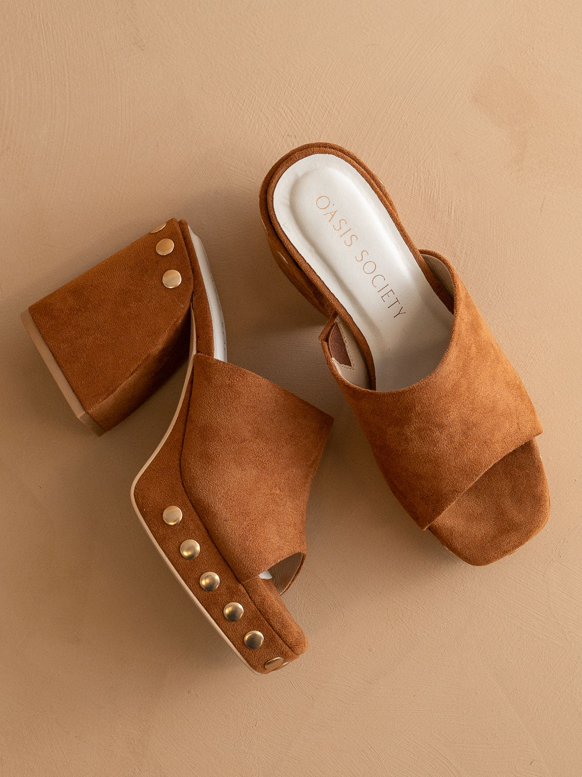 The Leona | Caramel Studded Platform Heel - steven wick