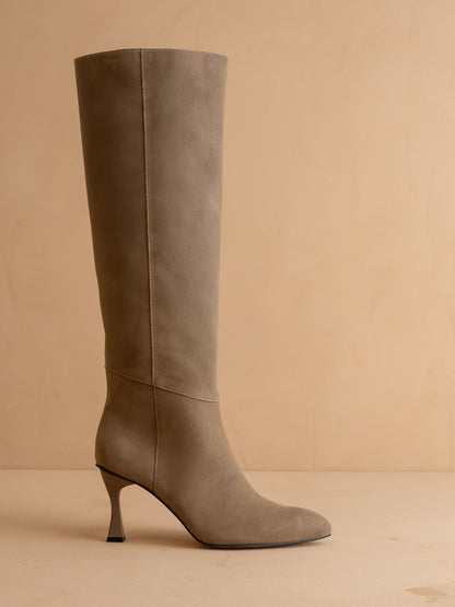The Lexington | Dark Taupe Pointed Toe Knee High Boot