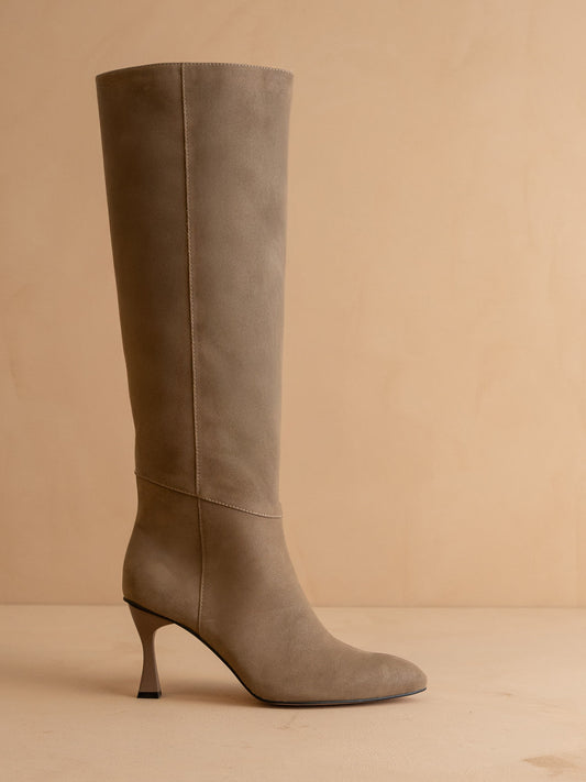 The Lexington | Dark Taupe Pointed Toe Knee High Boot