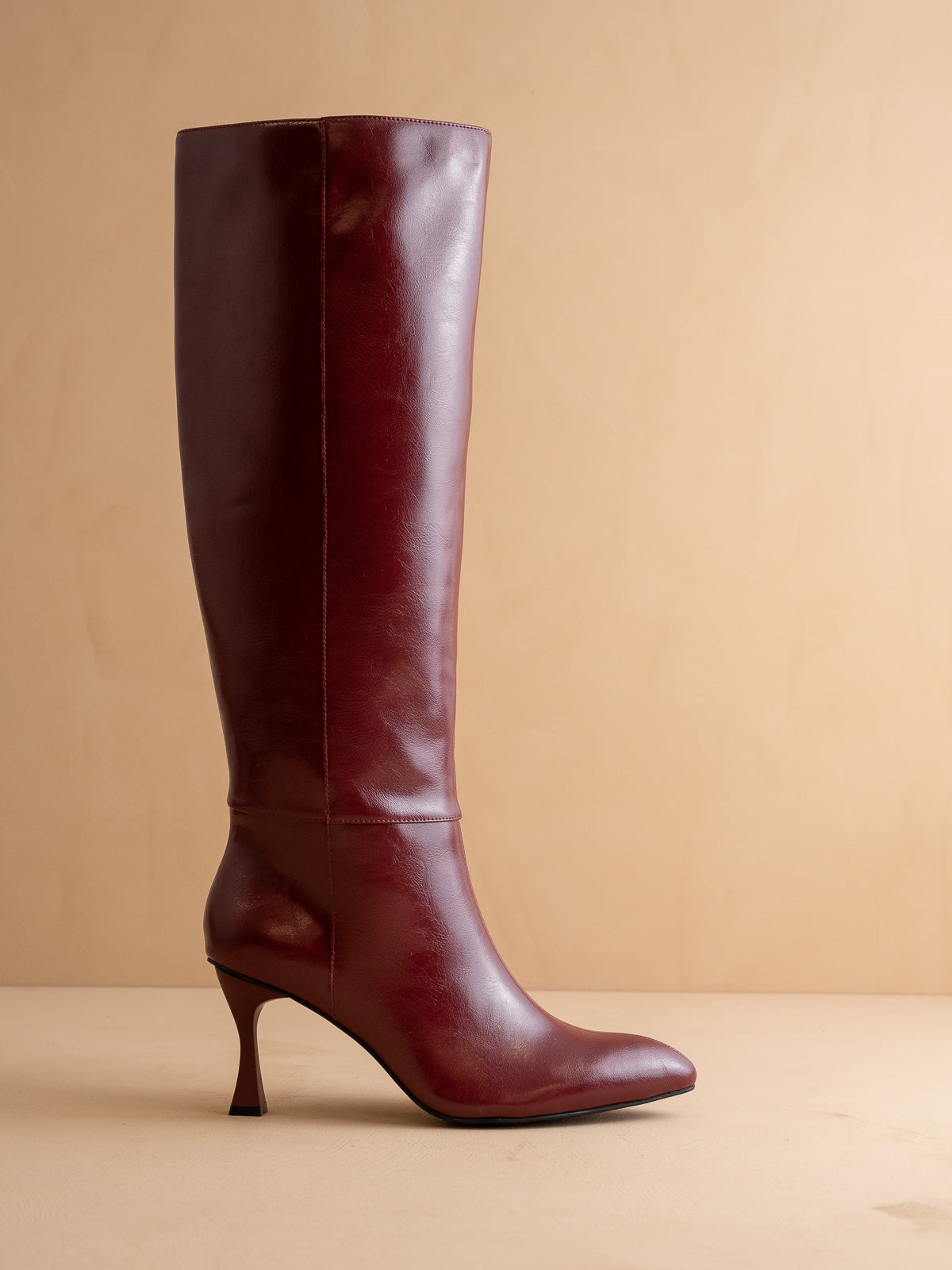The Lexington | Burgundy Wine Pointed Toe Knee High Boot