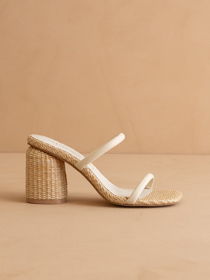 The Margaret | Beige Rattan Heel - steven wick