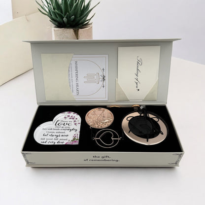 Gift Bundle - Memorial Wind Chime &ndash; Whispering Hearts&trade; Collection &ndash; Platinum Rose Personalized 30&rdquo; - steven wick