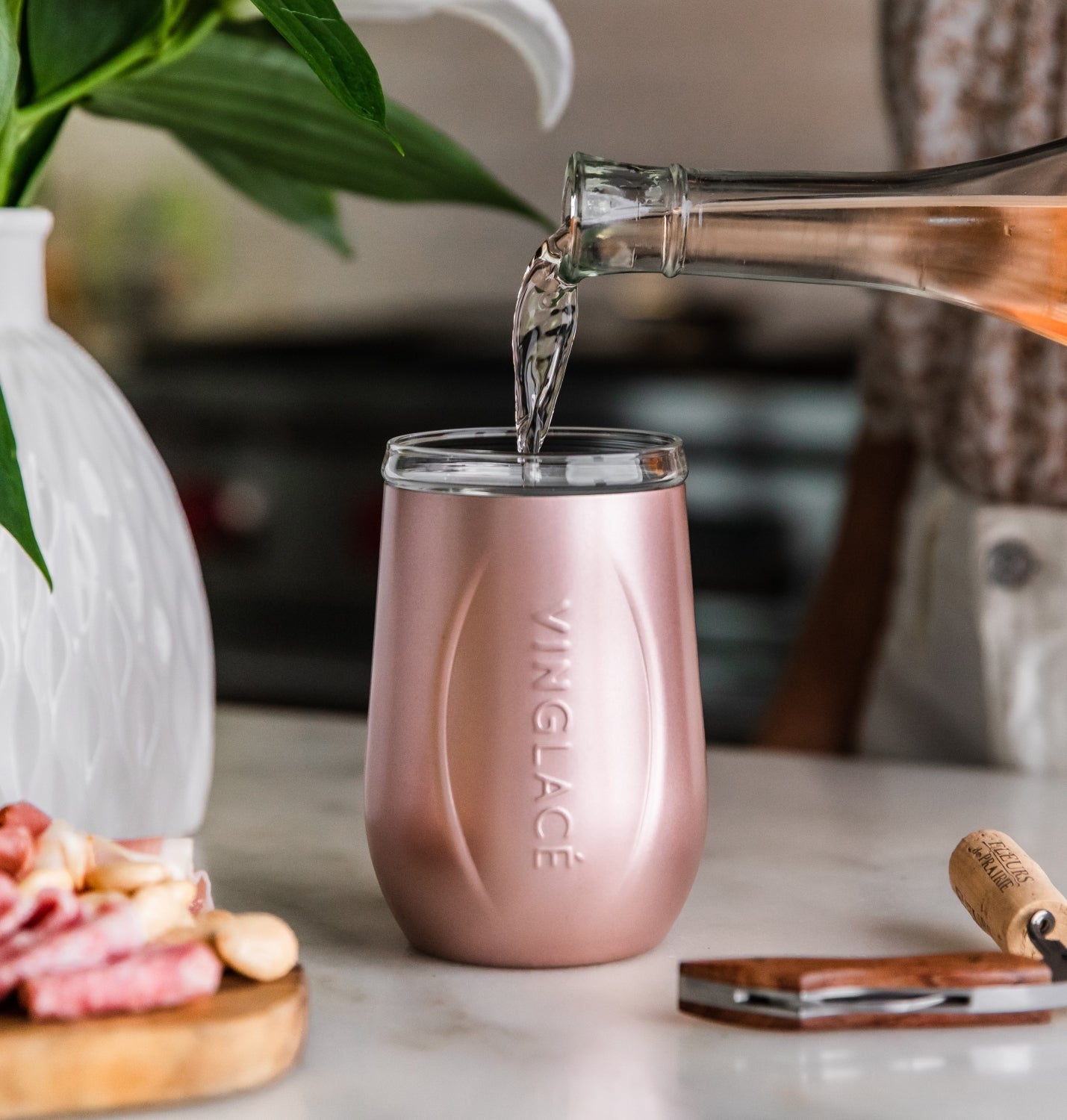 Glass Lined Wine Glass