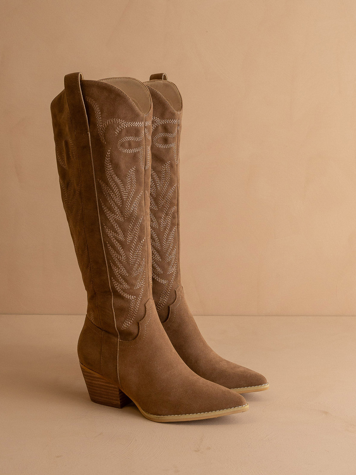 The Samara | Brown Embroidered Tall Cowgirl Boot - steven wick