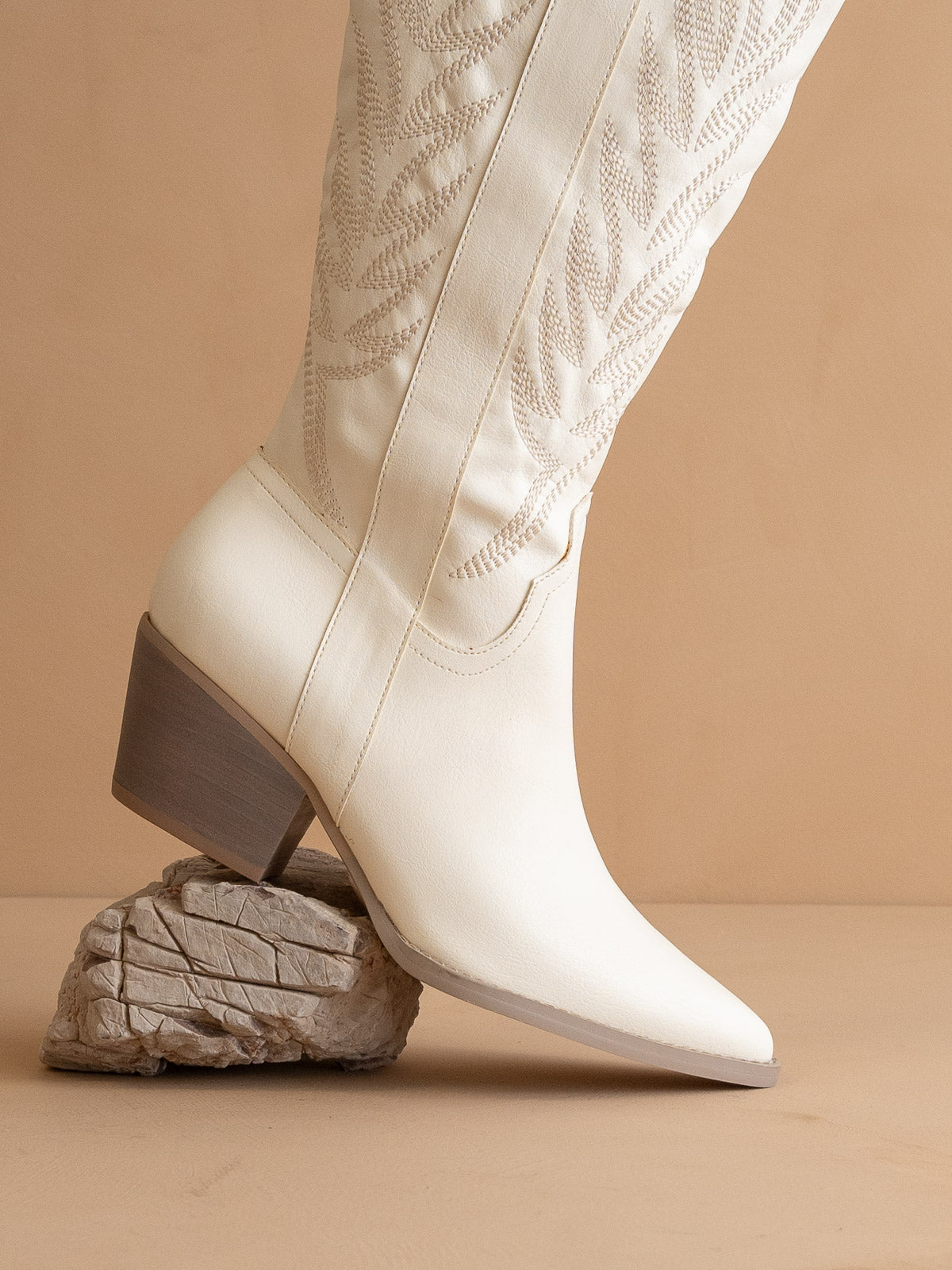 The Samara | White Cowgirl Embroidered Tall Boot - steven wick