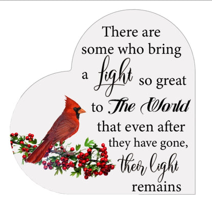 Memorial Heart With Gift Box - Acrylic Cardinal Bird - steven wick