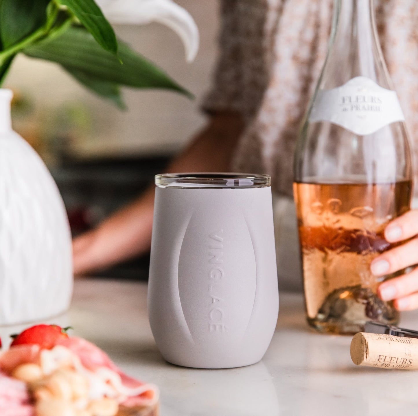 Glass Lined Wine Glass