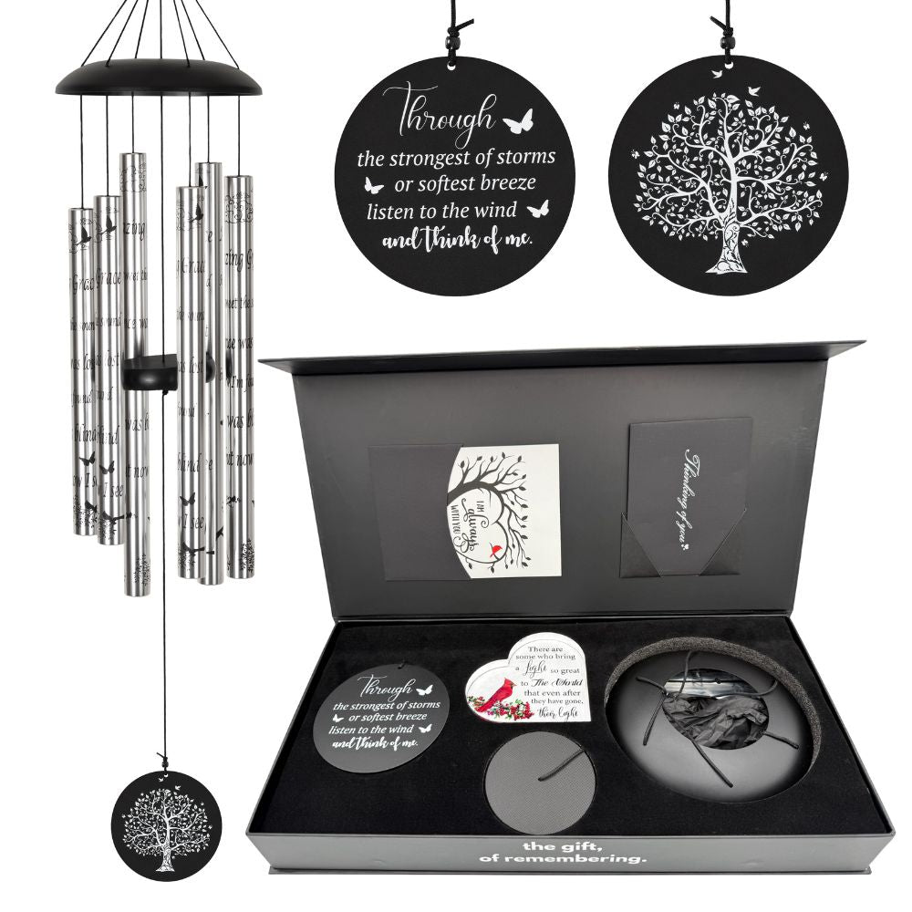 Gift Bundle - Serenity Memorial Wind Chimes, Thoughtful Gift For Special Occasions or Reflections Amazing Grace Scripture 40&quot; - steven wick