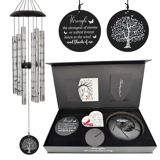 Gift Bundle - Serenity Memorial Wind Chimes, Thoughtful Gift For Special Occasions or Reflections Amazing Grace Scripture 40&quot; - steven wick