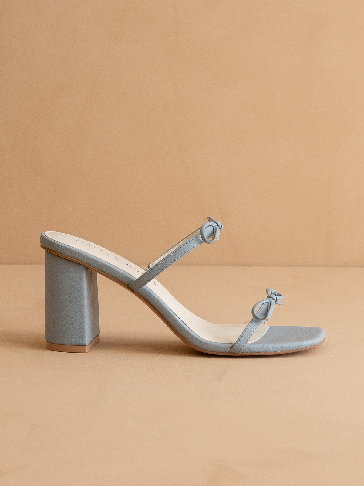 The Wendy | Blue Double Strap Bow Heels - steven wick