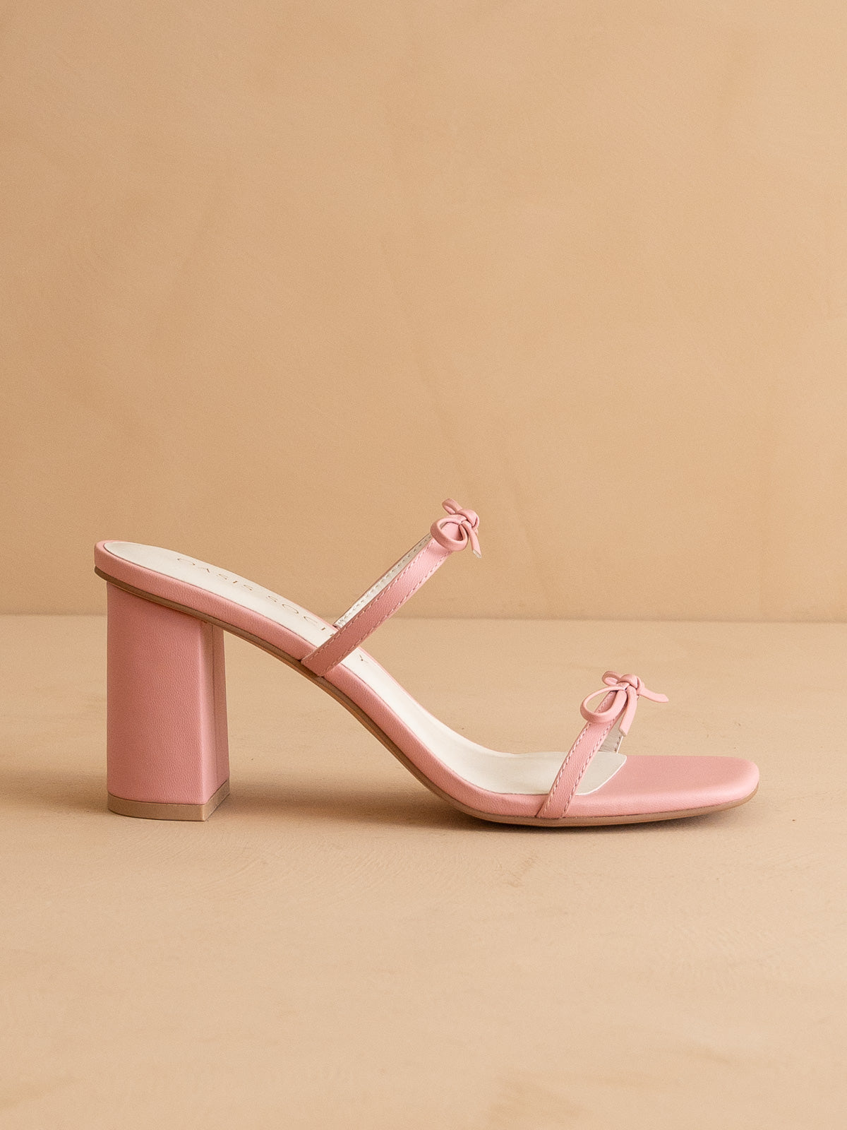 The Wendy | Pink Double Strap Double Bow Heels - steven wick