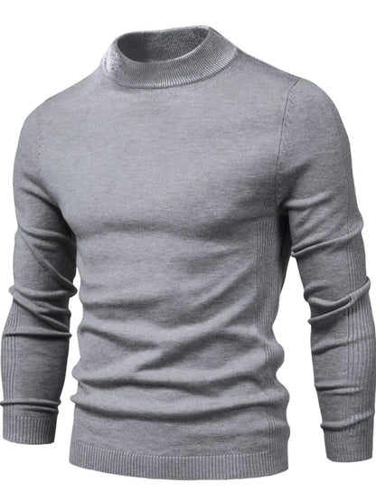 Men's Mock Neck Long Sleeve Sweater - steven wick