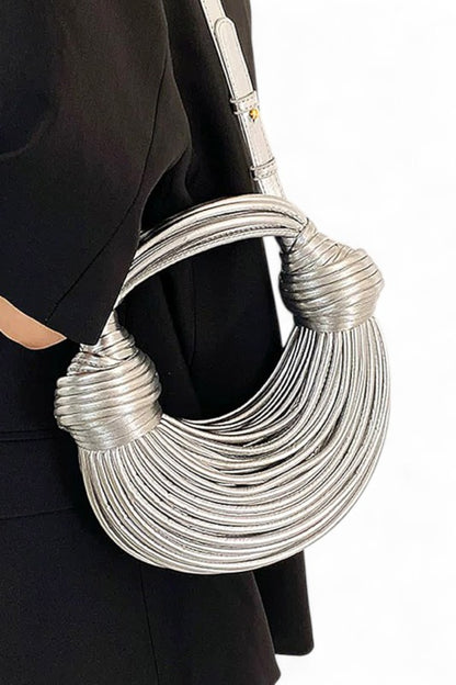 Faux Leather String Rope Top Handle Swing Bag - steven wick