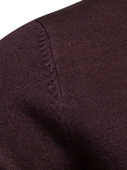 Men's Mock Neck Long Sleeve Sweater - steven wick
