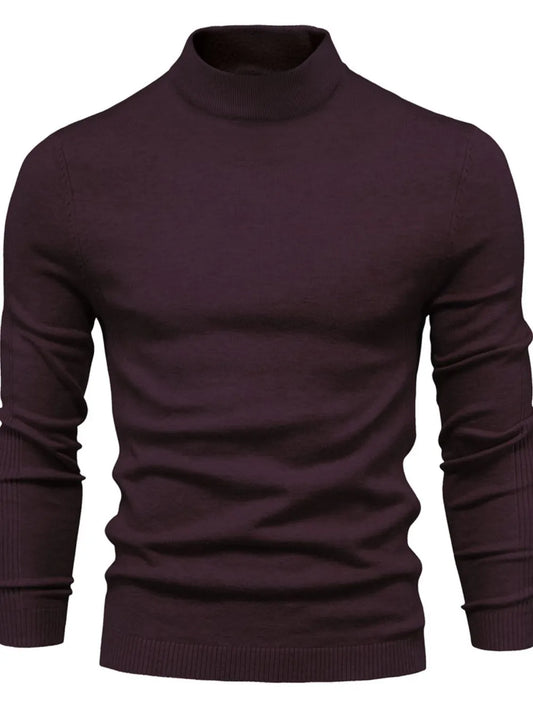 Men's Mock Neck Long Sleeve Sweater - steven wick