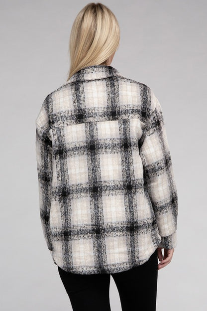 Cozy Plaid Flannel Shacket - steven wick