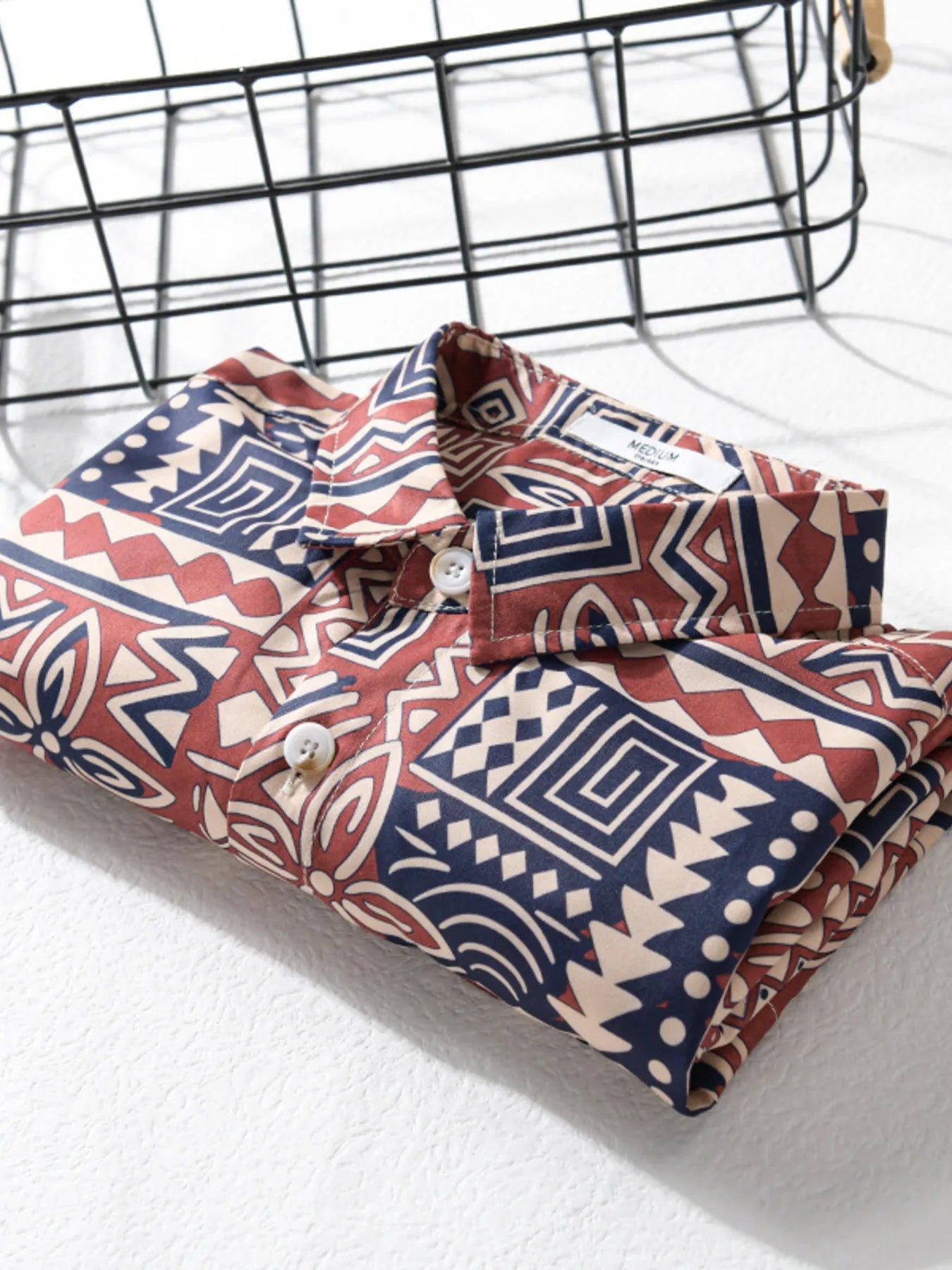 Men's Plus Size Printed Button Up Short Sleeve Shirt - steven wick